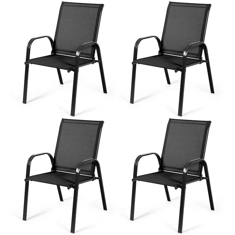 4er-Set Gartenstühle mit Armlehne, Terrasse Garten