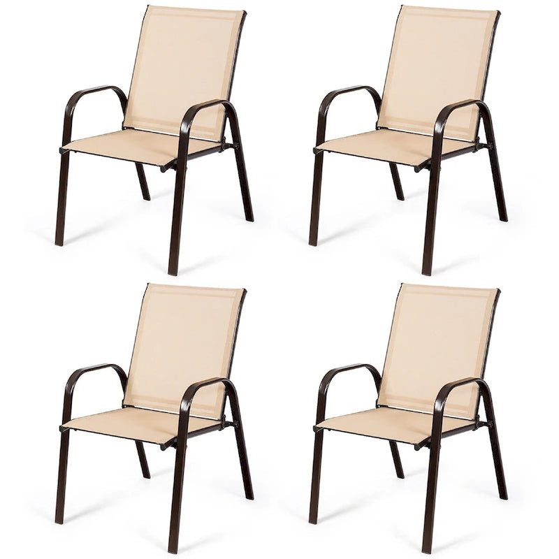 Costway 4PCS Patio Chairs Garden Deck Yard with Armrest - See Details