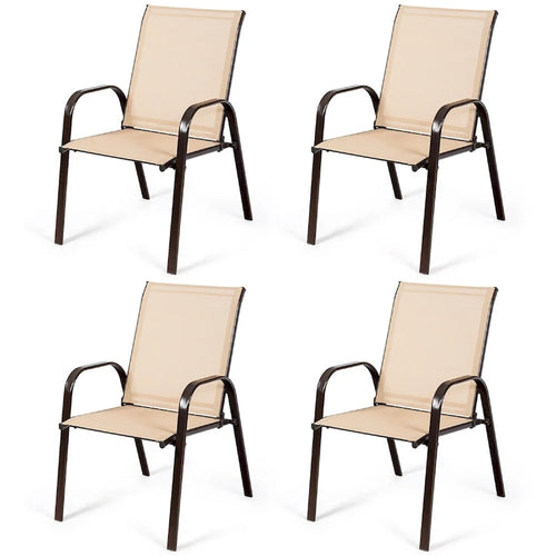 Costway 4PCS Patio Chairs Garden Deck Yard with Armrest - See Details