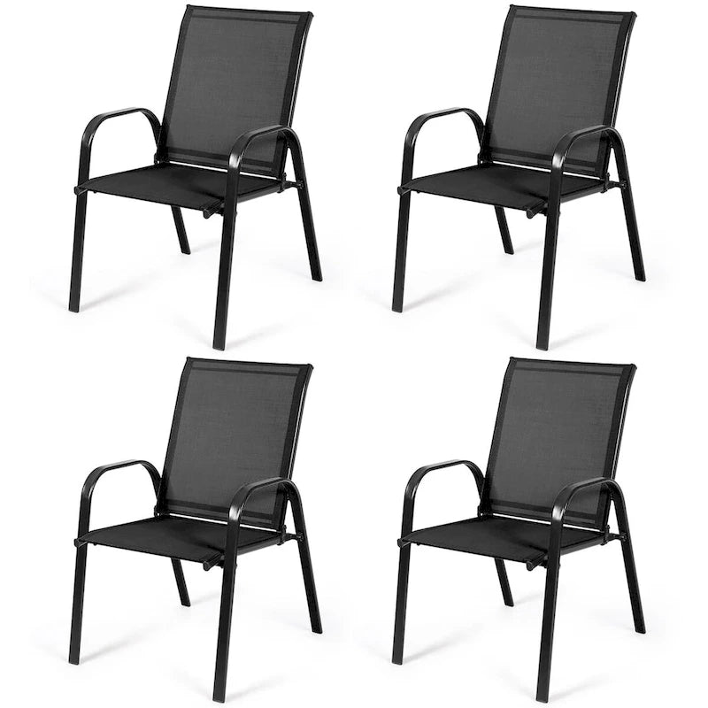 4er-Set Gartenstühle mit Armlehne, Terrasse Garten