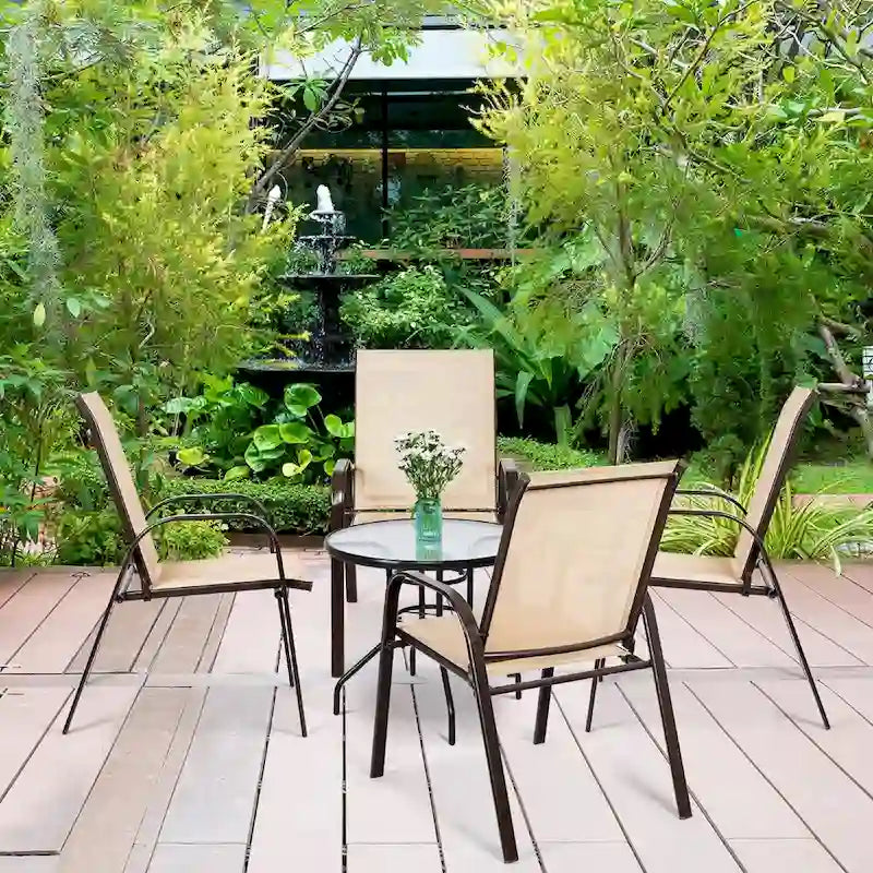 4er-Set Gartenstühle mit Armlehne, Terrasse Garten