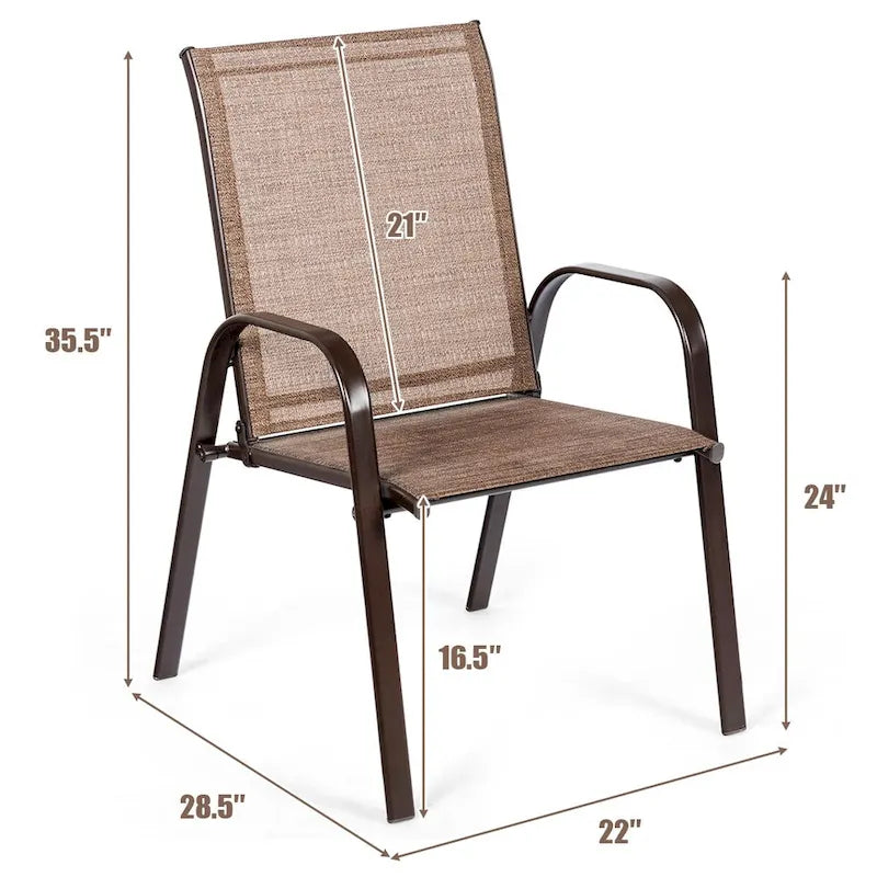4er-Set Gartenstühle mit Armlehne, Terrasse Garten