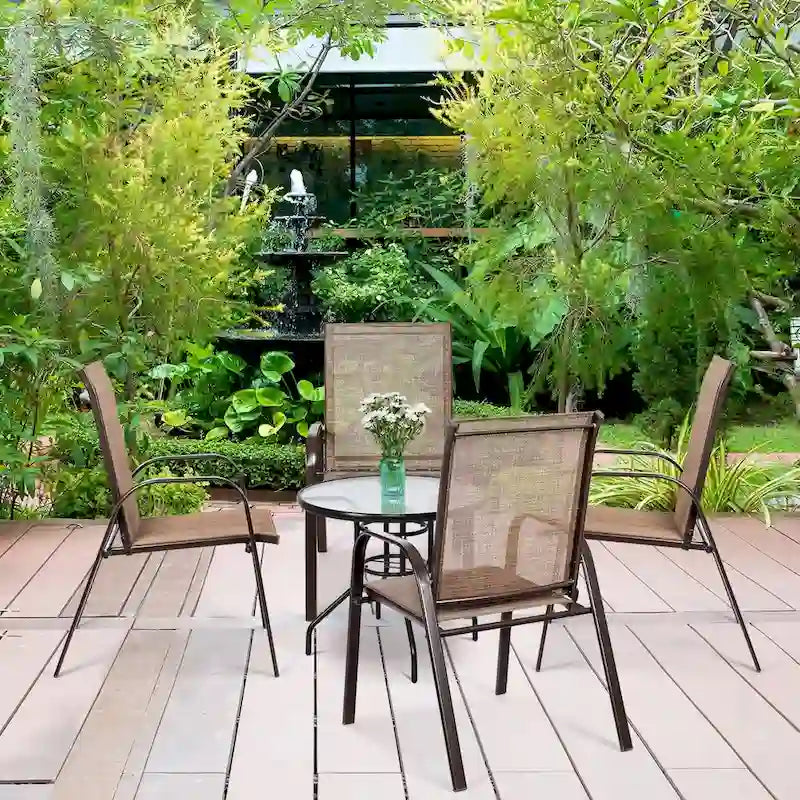 4er-Set Gartenstühle mit Armlehne, Terrasse Garten