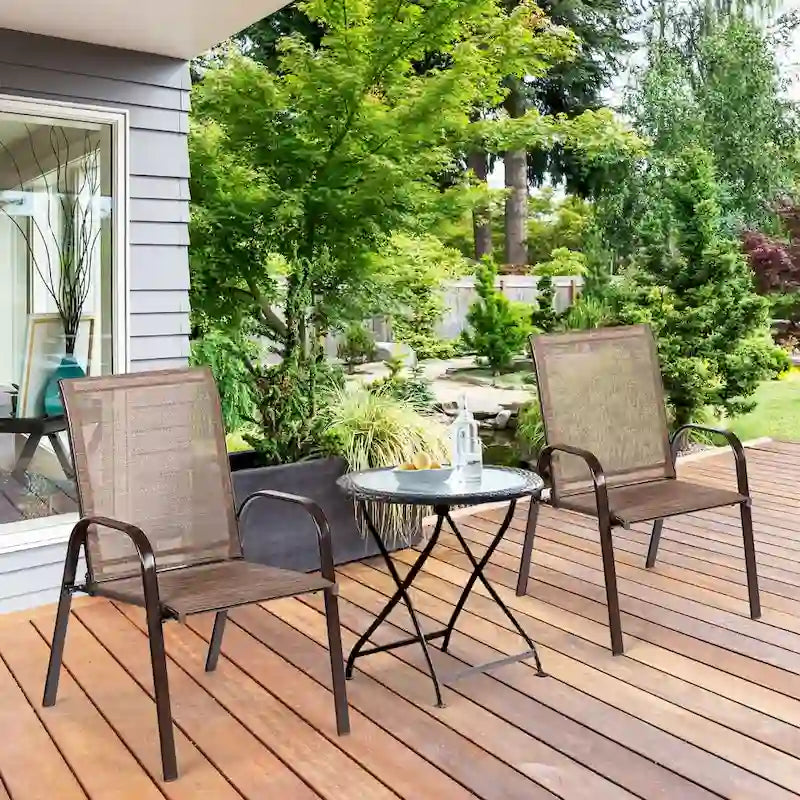 4er-Set Gartenstühle mit Armlehne, Terrasse Garten