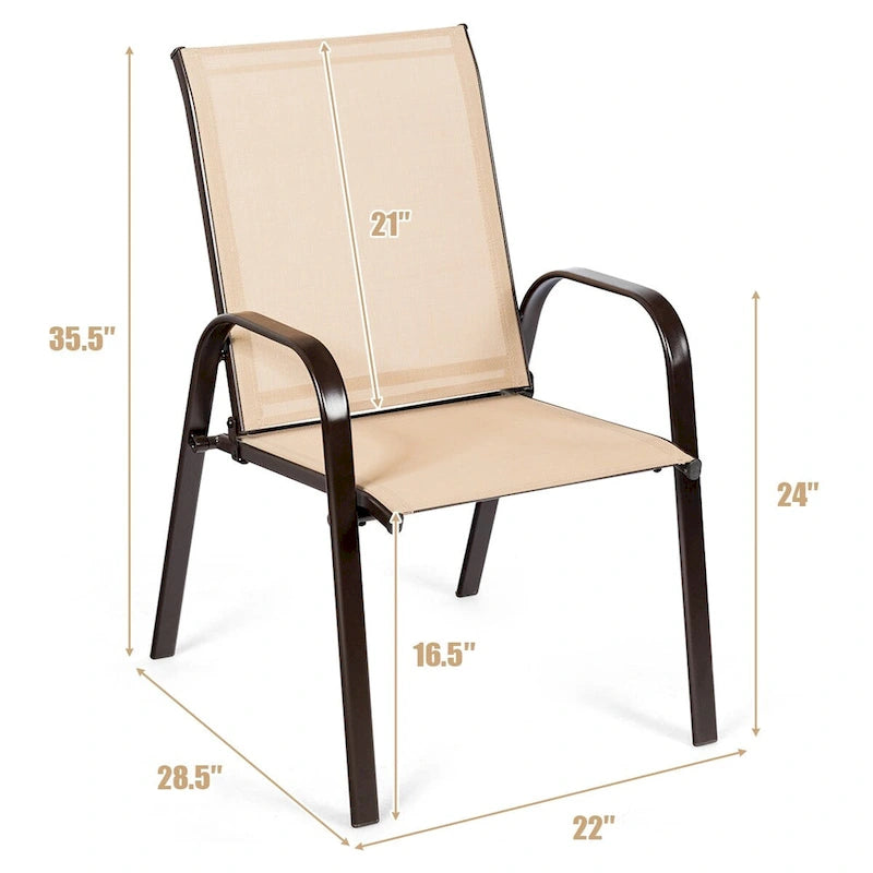 4er-Set Gartenstühle mit Armlehne, Terrasse Garten