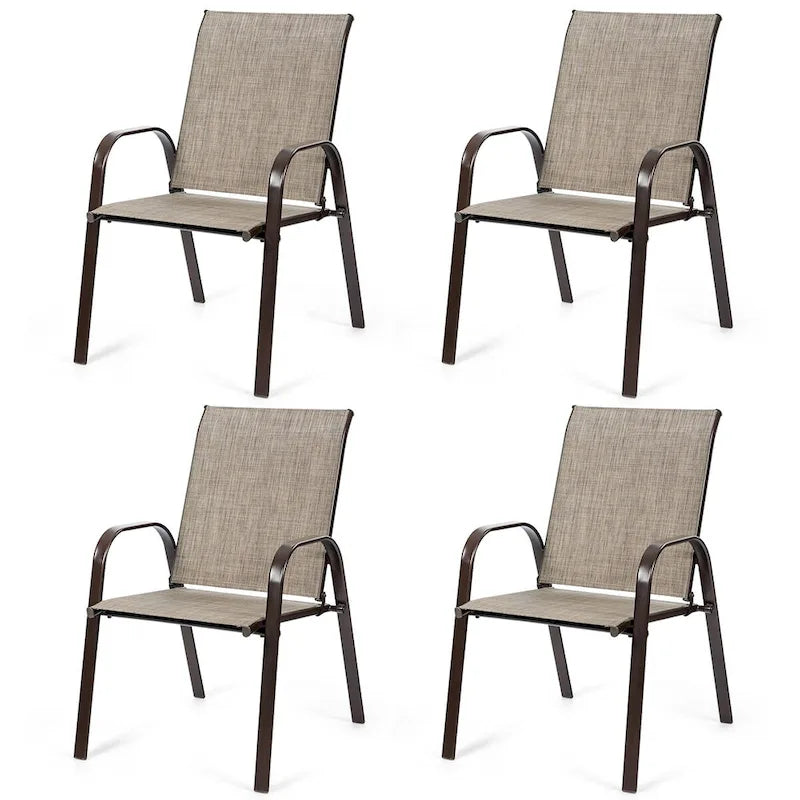 4er-Set Gartenstühle mit Armlehne, Terrasse Garten