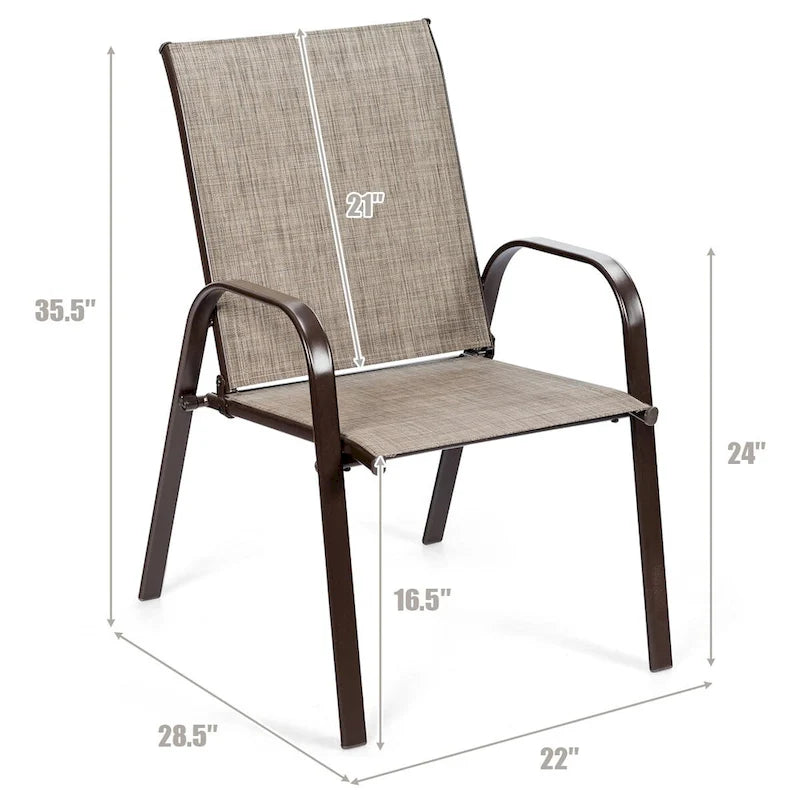 4er-Set Gartenstühle mit Armlehne, Terrasse Garten