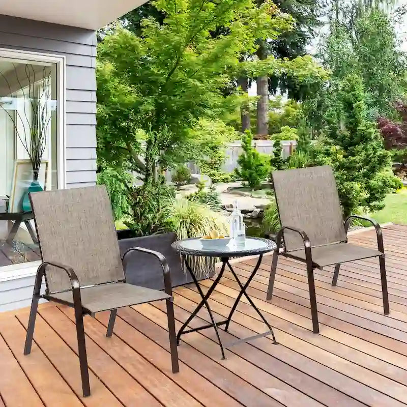 4er-Set Gartenstühle mit Armlehne, Terrasse Garten