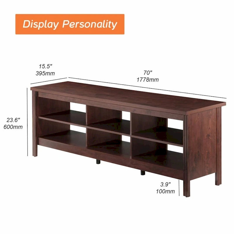70 Zoll TV-Ständer für 75 Zoll TV, Klassisches Entertainment-Center TV-Konsole