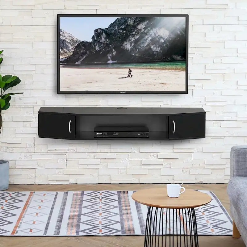 Wandmontierte TV-Medienkonsole schwebender Schreibtisch Aufbewahrung Hängevitrine – 110 cm
