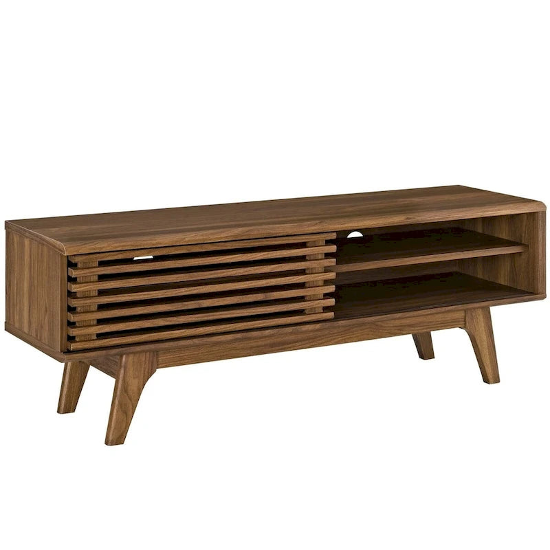 48-Zoll TV-Schrank im Mid-Century-Stil mit Schiebetür