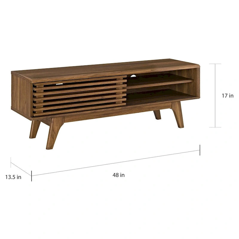 48-Zoll TV-Schrank im Mid-Century-Stil mit Schiebetür