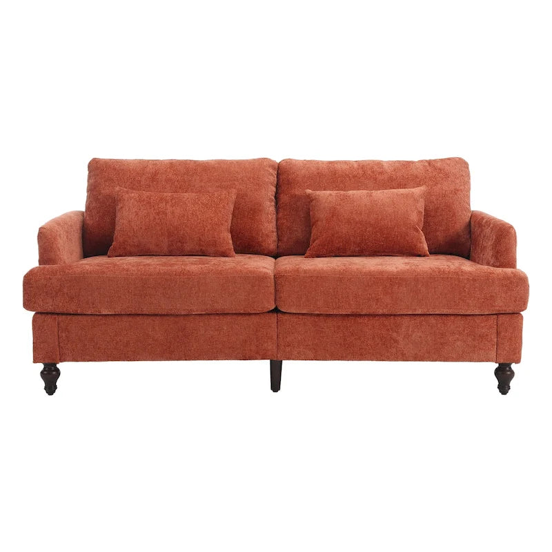 Chenille-Polster-Liebessitz mit Holzrahmen und Sessel für das Wohnzimmer