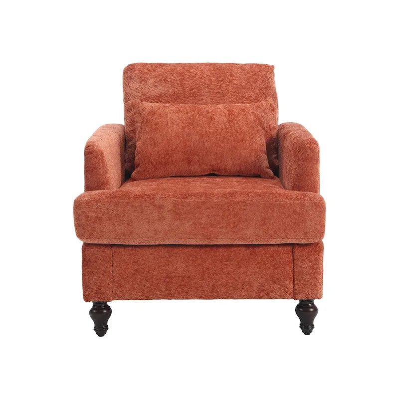 Chenille-Polster-Liebessitz mit Holzrahmen und Sessel für das Wohnzimmer
