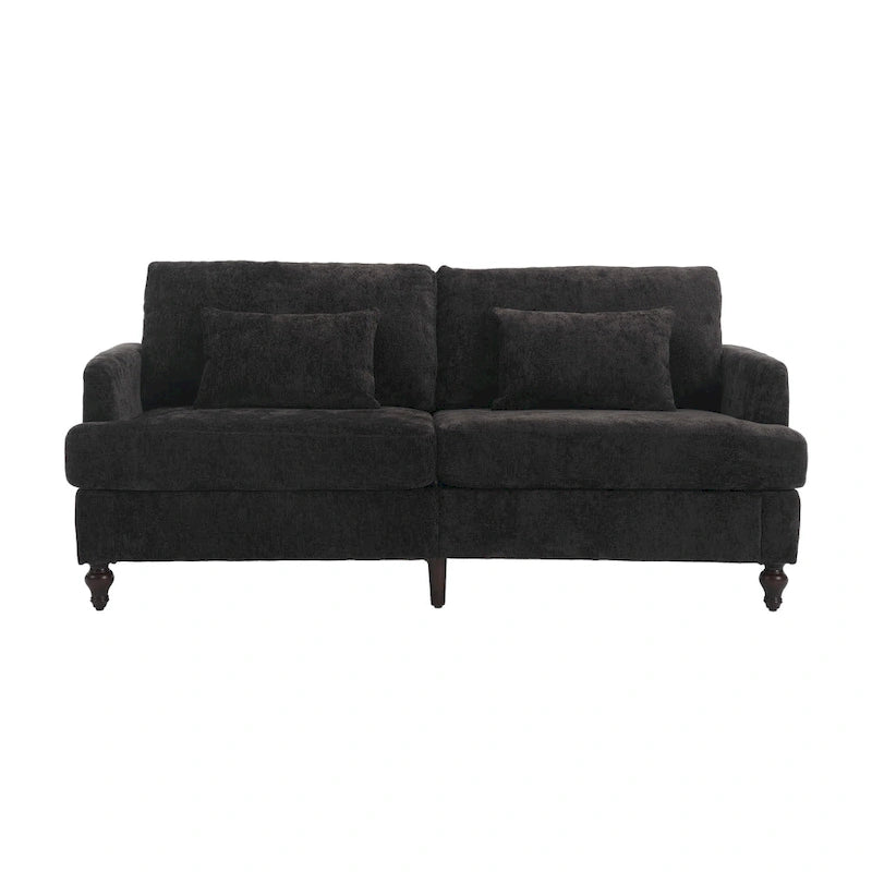 Chenille-Polster-Liebessitz mit Holzrahmen und Sessel für das Wohnzimmer