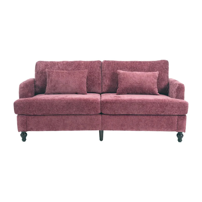 Chenille-Polster-Liebessitz mit Holzrahmen und Sessel für das Wohnzimmer