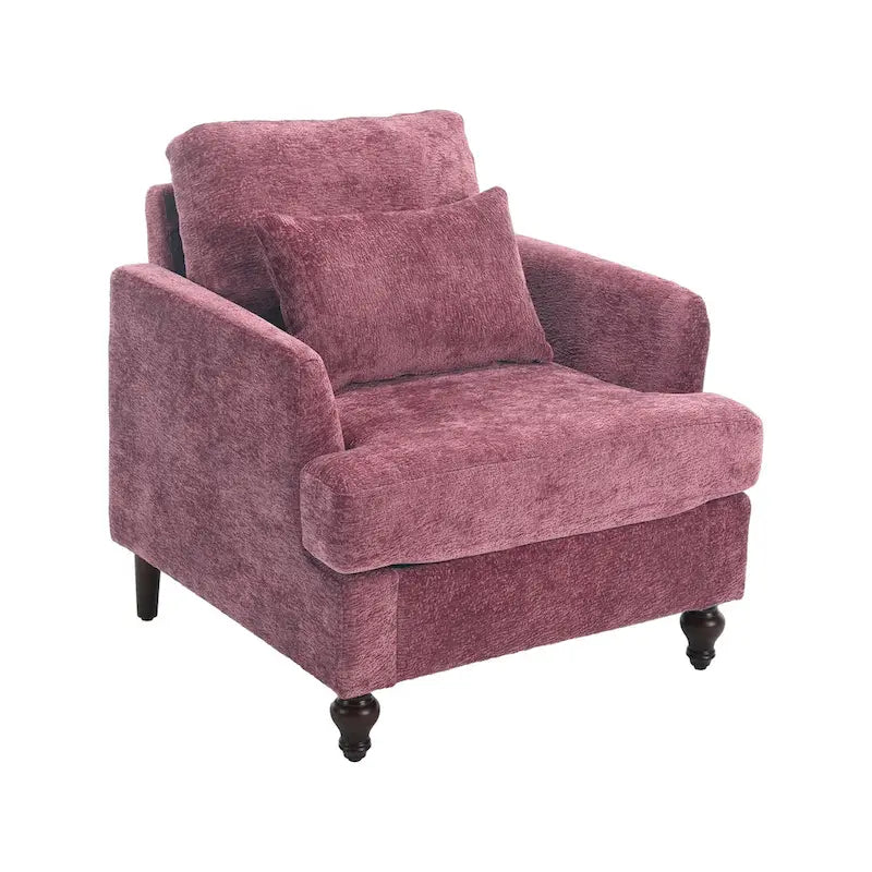 Chenille-Polster-Liebessitz mit Holzrahmen und Sessel für das Wohnzimmer