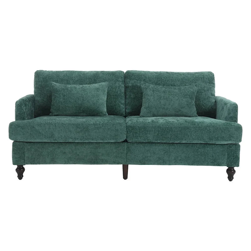 Chenille-Polster-Liebessitz mit Holzrahmen und Sessel für das Wohnzimmer