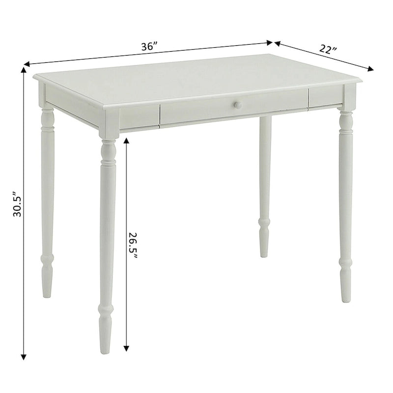 Schreibtisch im französischen Landhausstil mit 1 Schublade und Tastaturauszug