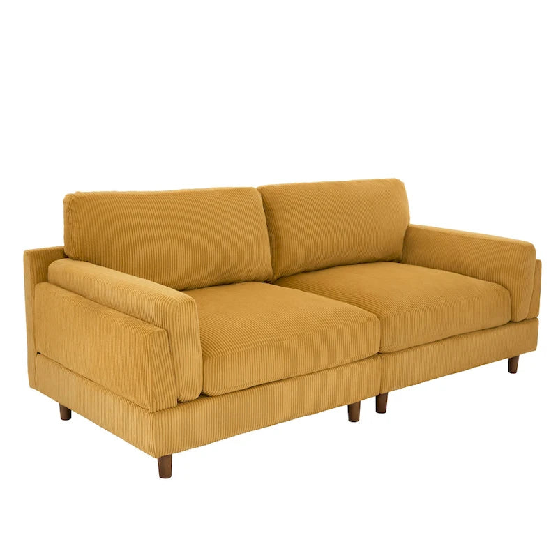 90 Übergroßes Kordsamt-Wohnzimmersofa mit Wendekissen