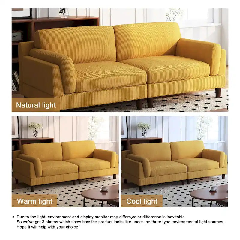 90 Übergroßes Kordsamt-Wohnzimmersofa mit Wendekissen