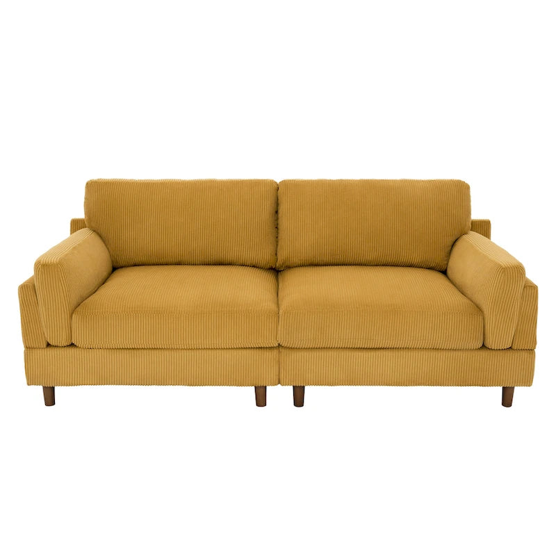 90 Übergroßes Kordsamt-Wohnzimmersofa mit Wendekissen