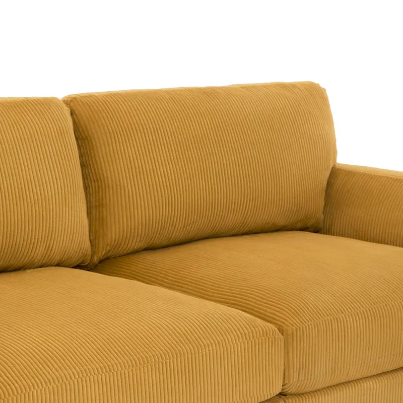 90 Übergroßes Kordsamt-Wohnzimmersofa mit Wendekissen