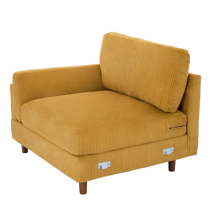 90 Übergroßes Kordsamt-Wohnzimmersofa mit Wendekissen