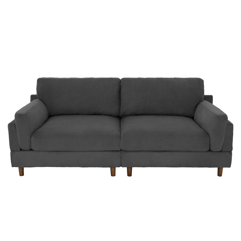 90 Übergroßes Kordsamt-Wohnzimmersofa mit Wendekissen