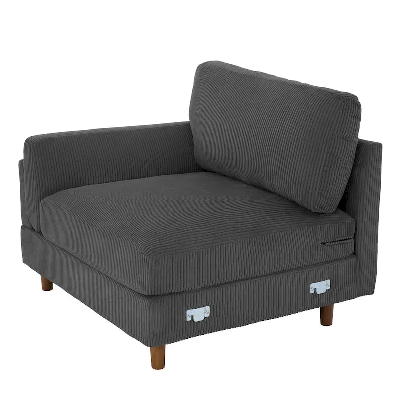 90 Übergroßes Kordsamt-Wohnzimmersofa mit Wendekissen