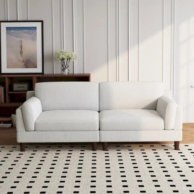 90 Übergroßes Kordsamt-Wohnzimmersofa mit Wendekissen