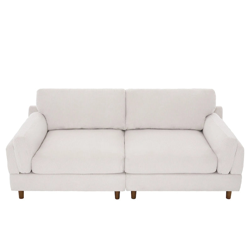 90 Übergroßes Kordsamt-Wohnzimmersofa mit Wendekissen