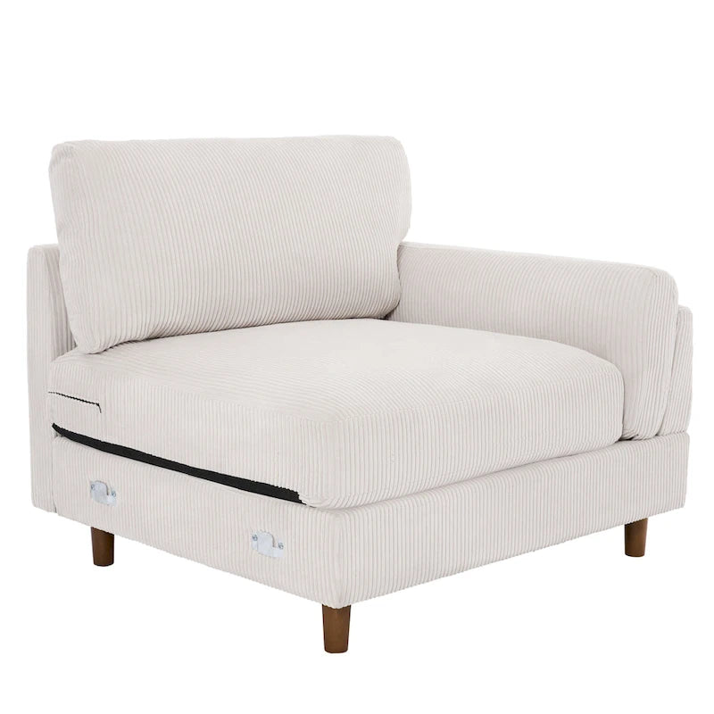 90 Übergroßes Kordsamt-Wohnzimmersofa mit Wendekissen