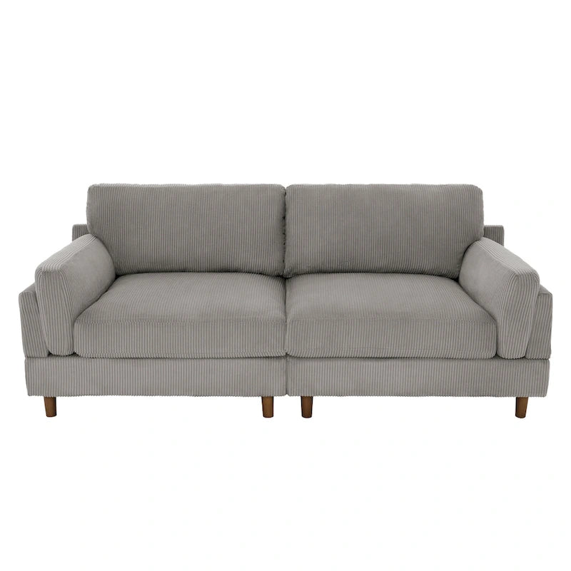 90 Übergroßes Kordsamt-Wohnzimmersofa mit Wendekissen