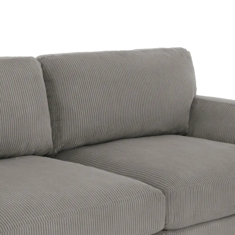 90 Übergroßes Kordsamt-Wohnzimmersofa mit Wendekissen