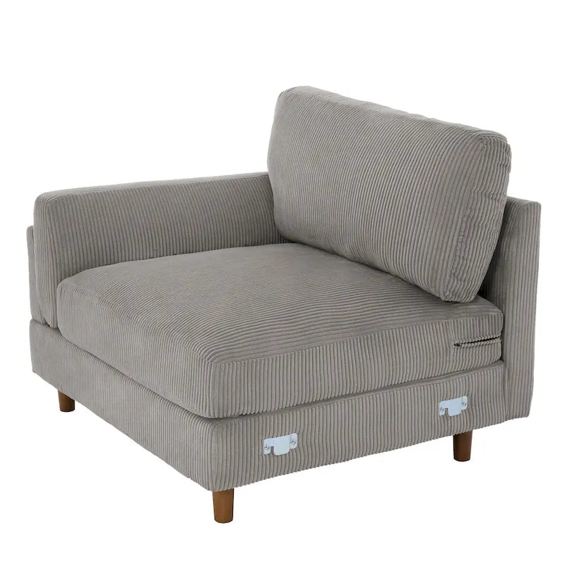 90 Übergroßes Kordsamt-Wohnzimmersofa mit Wendekissen