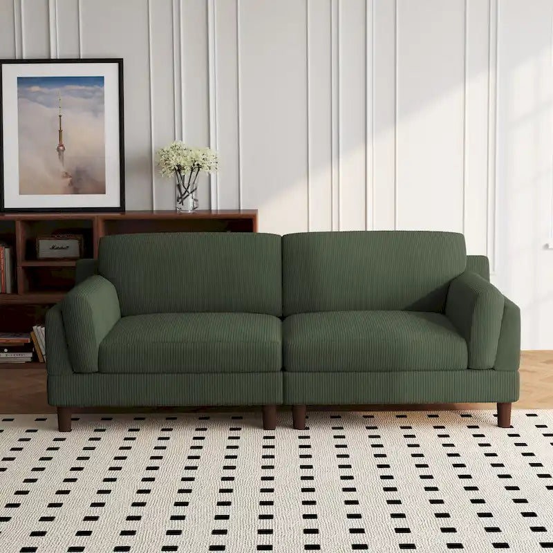 90 Übergroßes Kordsamt-Wohnzimmersofa mit Wendekissen
