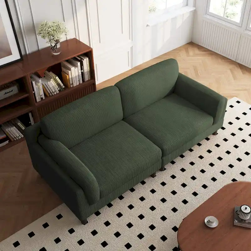 90 Übergroßes Kordsamt-Wohnzimmersofa mit Wendekissen