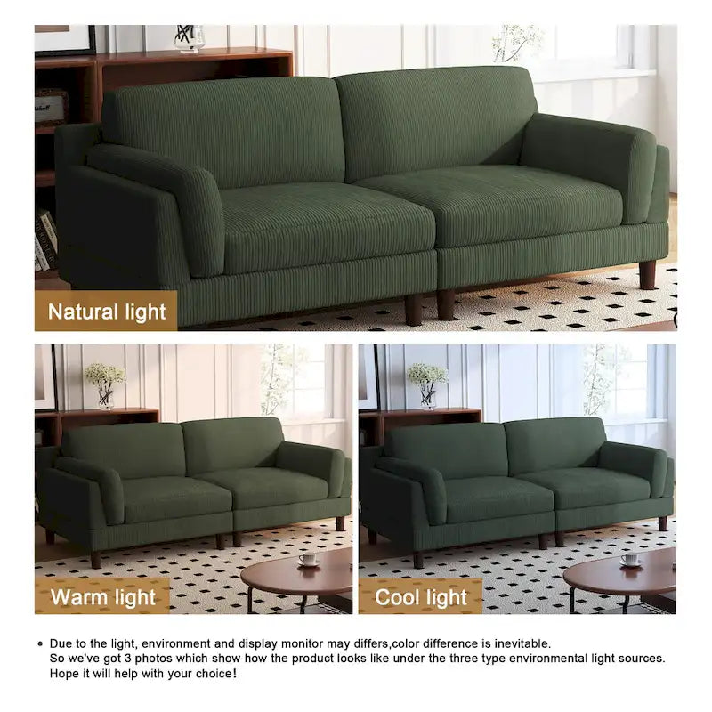 90 Übergroßes Kordsamt-Wohnzimmersofa mit Wendekissen