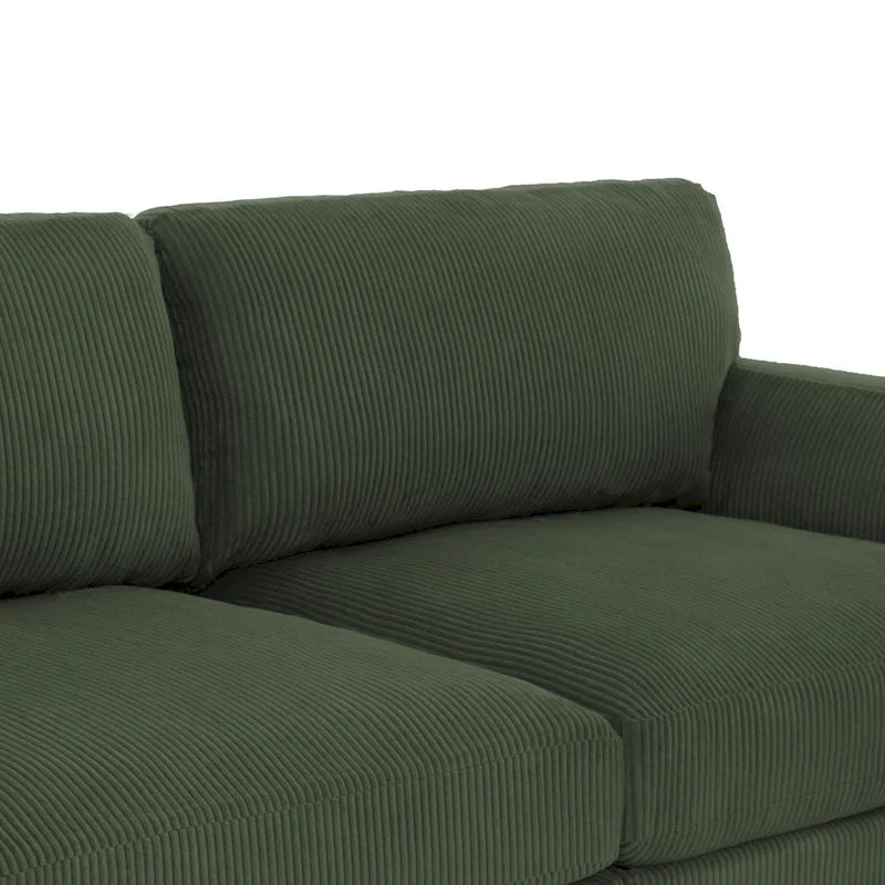 90 Übergroßes Kordsamt-Wohnzimmersofa mit Wendekissen