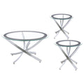Runder Couchtisch mit Glasplatte Set