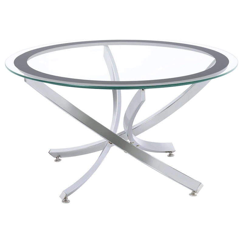 Runder Couchtisch mit Glasplatte Set