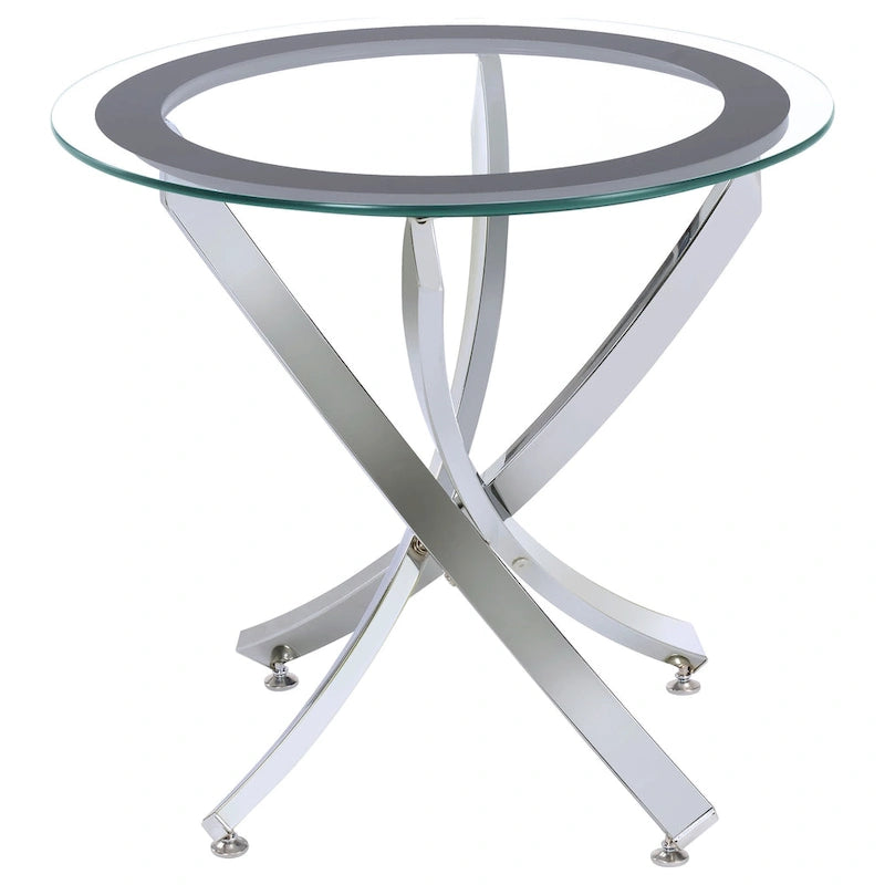 Runder Couchtisch mit Glasplatte Set