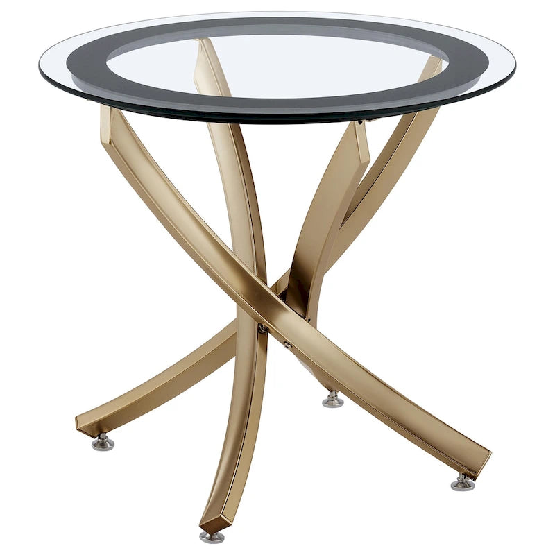 Runder Couchtisch mit Glasplatte Set
