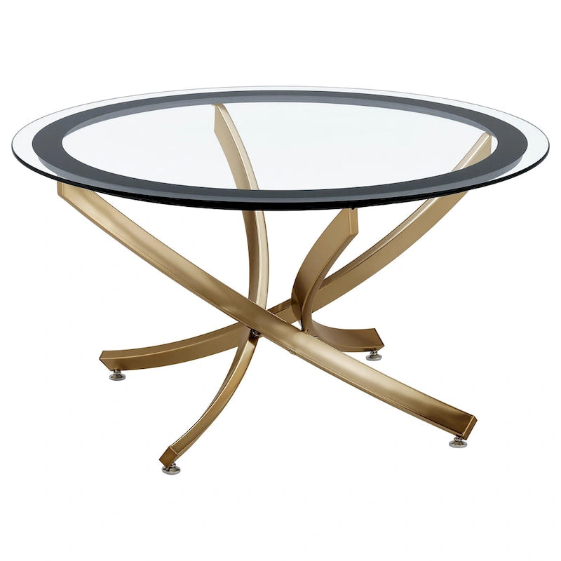 Runder Couchtisch mit Glasplatte Set