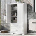 Bathroom Storage Cabinet with 2 Doors and Drawers, Adjustable Shelf